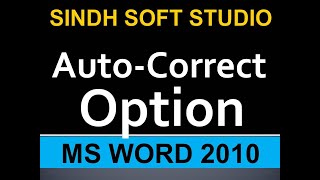 How to set auto correct option in MS Word 2010