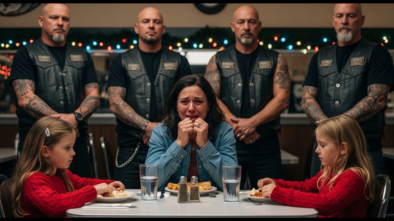 Mamma povera porta i gemelli a cena con 20$ — nessuno si aspettava un Hells Angel lì