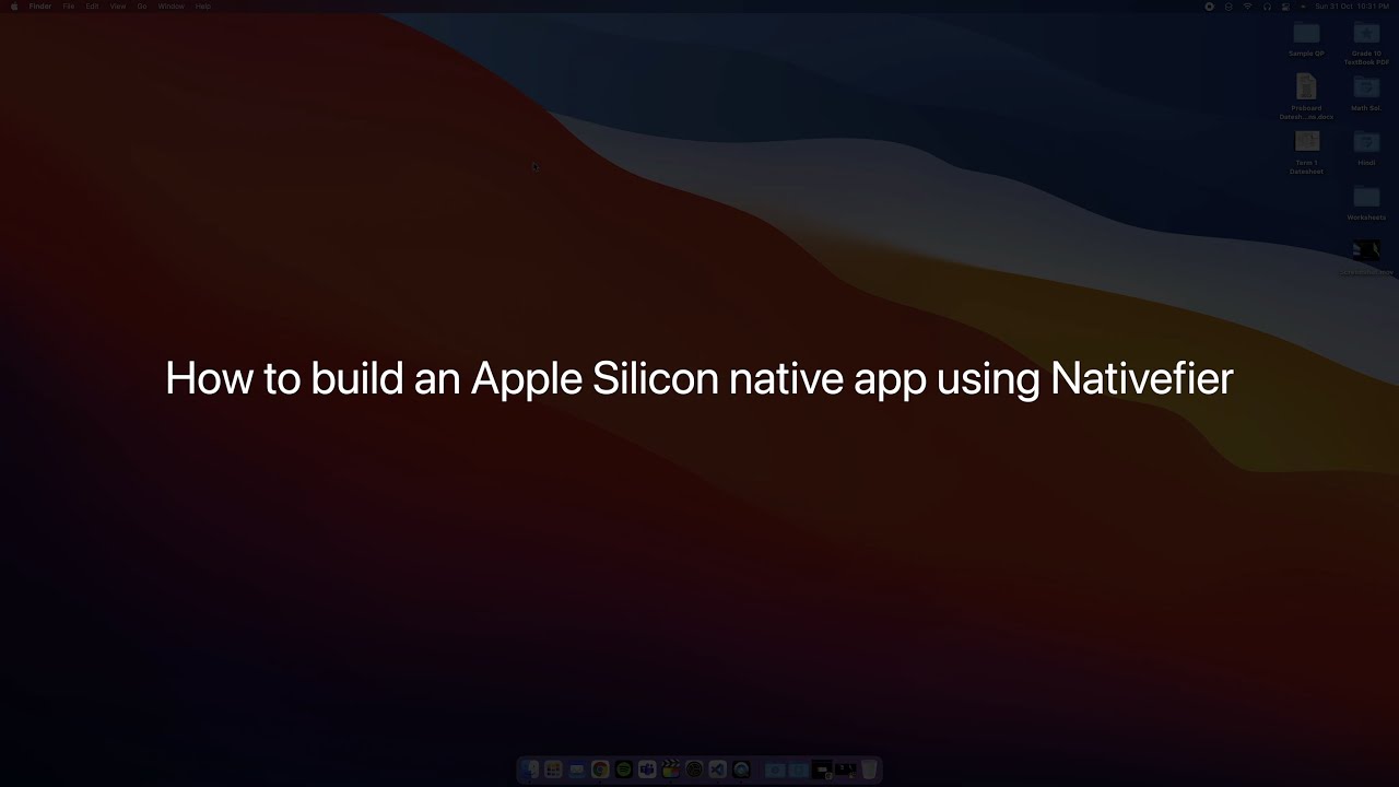 How to build an Apple Silicon native app using Nativefier.