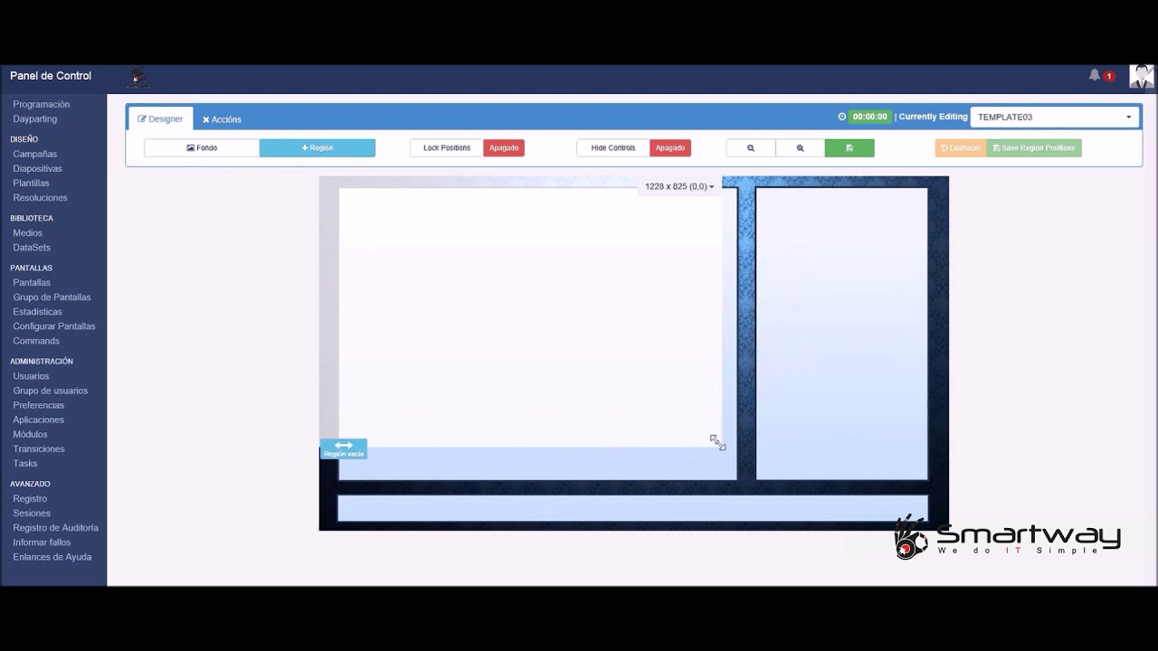 SmartWay SmartSignage - Instructivo -  Creacion de Template con Regiones