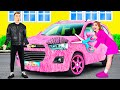 ピンクの車と黒い車のチャレンジ TeenTeam Challenge