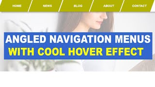 Information Angled Navigation Menus with Cool Hover Effect || HTML and CSS News