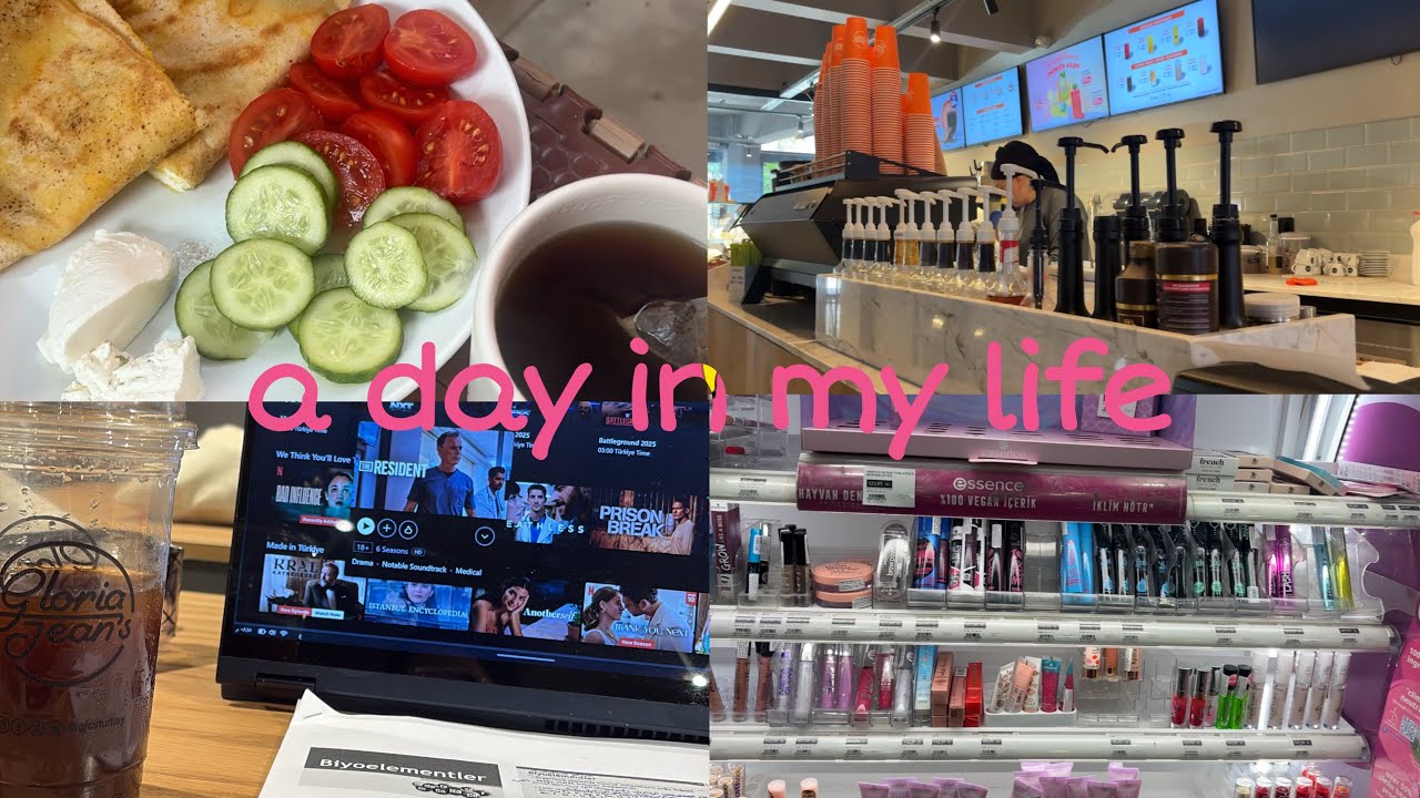 يومي الكامل: دراسة في الكوفي + تسوق خفيف + تنظيم وقتي ✨