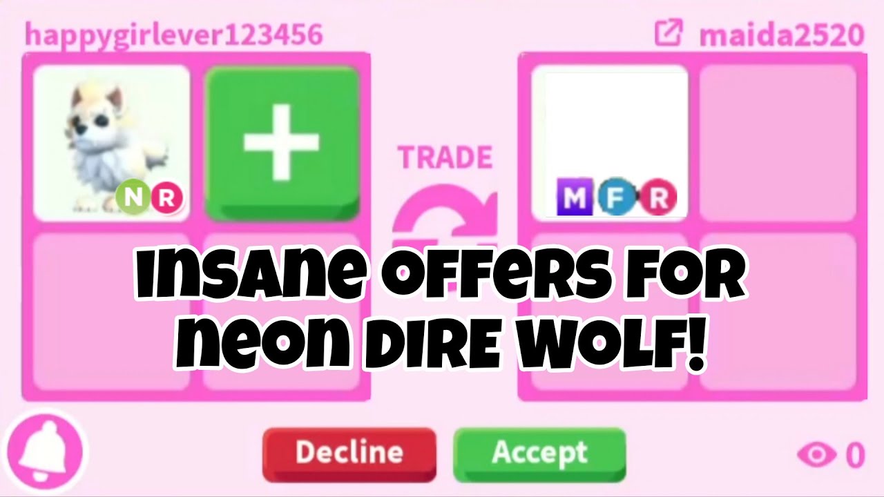 😱😛I Could've GOT RID OF *NEW* NEON DIRE WOLF For INSANE WIN In Adopt Me+ INSANE OFFERS FOR DIRE WOLF