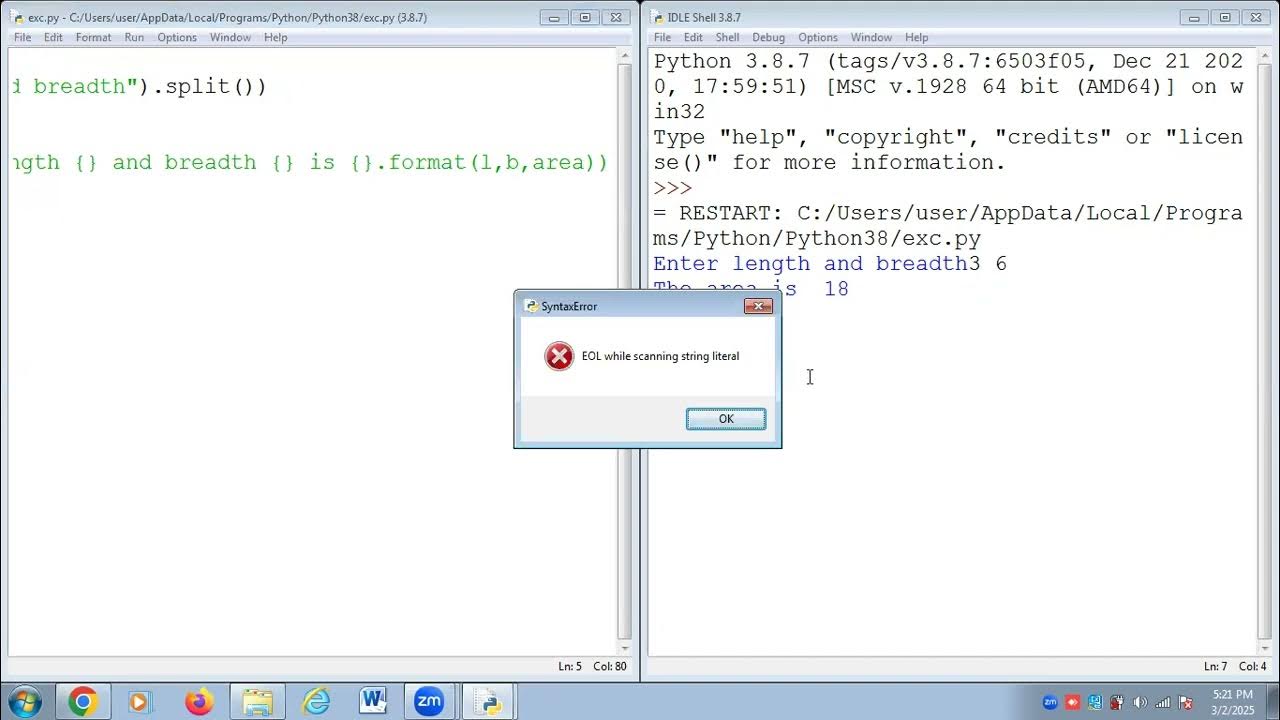 Area of rectangle in python - YouTube