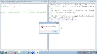 Area of rectangle in python