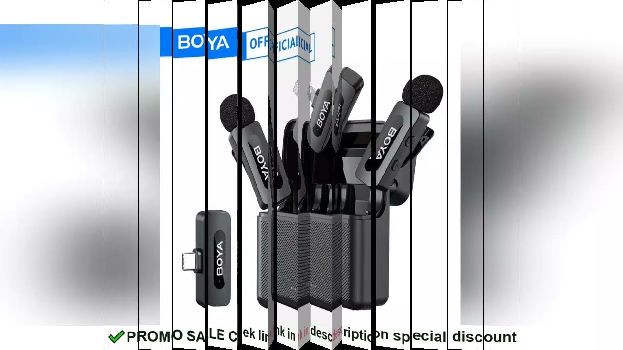BOYA BY-V3 Wireless Lavalier Lapel Mirophone Noise-cancelling Rechargeable Mic for iPhone Android Ca