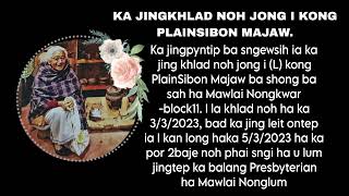 JINGPYNTIP BA SNGEWSIH - KHLAD NOH I KONG PLAINSIBON MAJAW