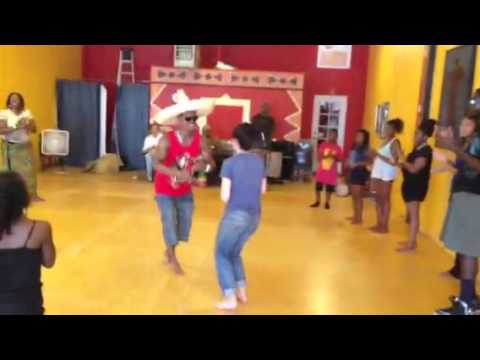 Phil and Ashley Tuttle dancing in a random African class