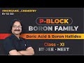 P-BLOCK (BORON FAMILY) | BORIC ACID & BORON HALLIDES | Inorganic Chemistry for JEE/NEET |with SS Sir