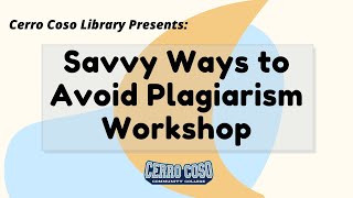 Avoiding Plagiarism Workshop