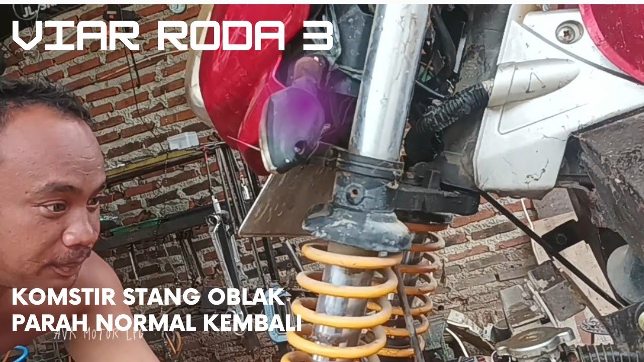 CARA GANTI KOMSTIR STANG MOTOR RODA 3 VIAR ..