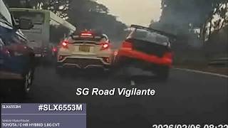 6feb2026 pie phv #SLX6553M toyota chr  tailgate ambulance  evolancer forced it back to lane 2