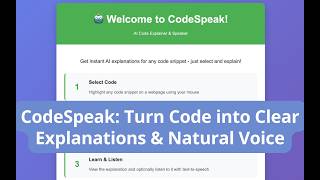 Make Code Speak: AI Explains Your Code Instantly with Voice [Chrome Extension] 🧑‍💻 🔊⚡