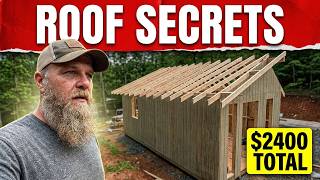DIY Tiny House Cabin Build  12x24. The Cheapest way to Build a roof! Part 3