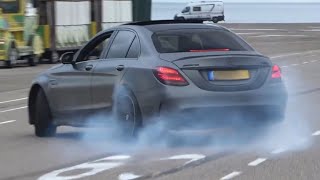 80+ Amg's Going CRAZY At A CarMeet ( Drifts, Revvs, Burnouts )