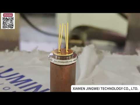Resistance Spot Welder for TO46 Sensor Stainless Steel Cap to Gold Plated Header Seal Demo