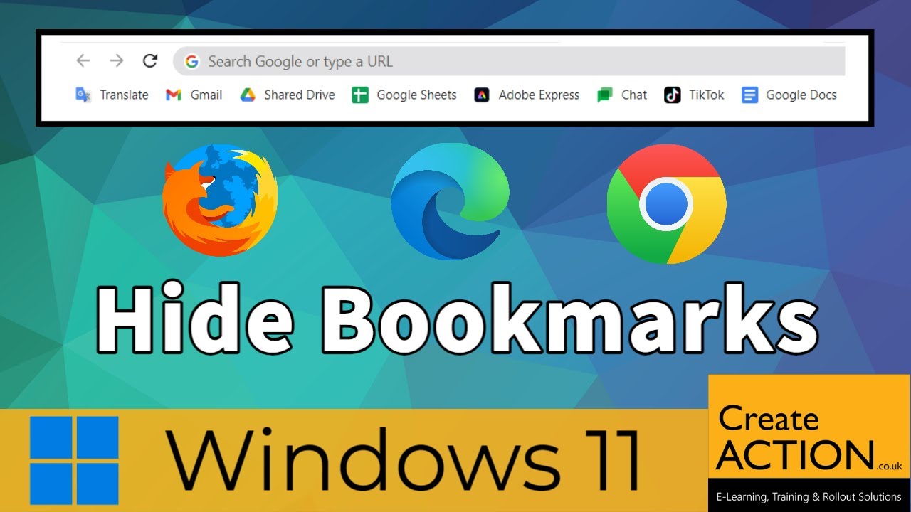 Show & Hide the Bookmarks Bar in Chrome, Edge and Firefox