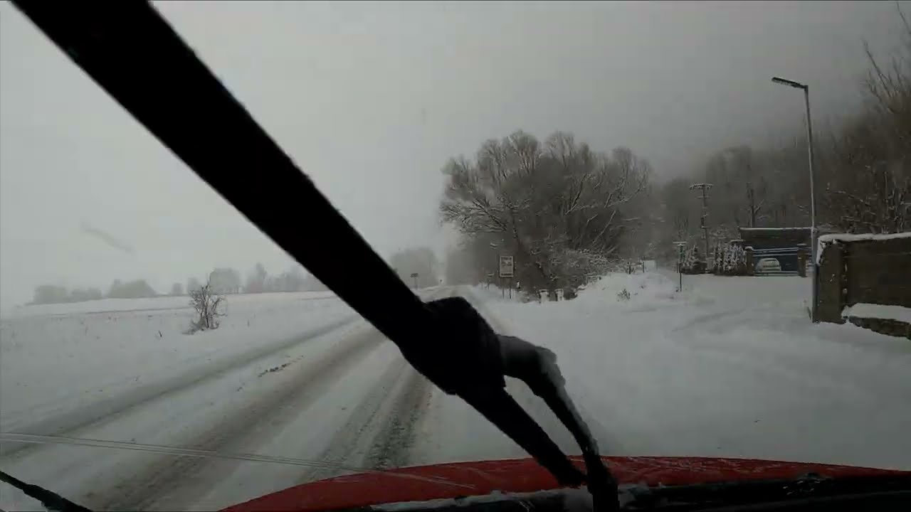 Zasnežené cesty - Záhorie - PERNEK - Dash Cam 2023