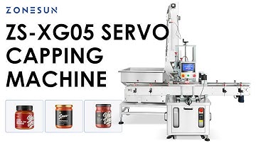 ZONESUN ZS-XG05 Automatic Servo Motor Round Jam Capping Machine with Cap Elevator