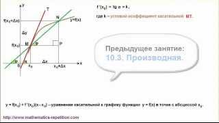 10.3.1. Уравнение касательной. 10.3.1. Уравнение касательной.