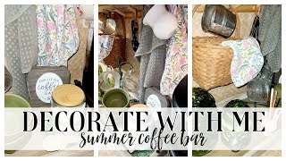 SUMMER 2024 DECORATE WITH ME / VINTAGE COFFEE BAR IDEAS / SUMMER KITCHEN DECOR / ROBIN LANE LOWE