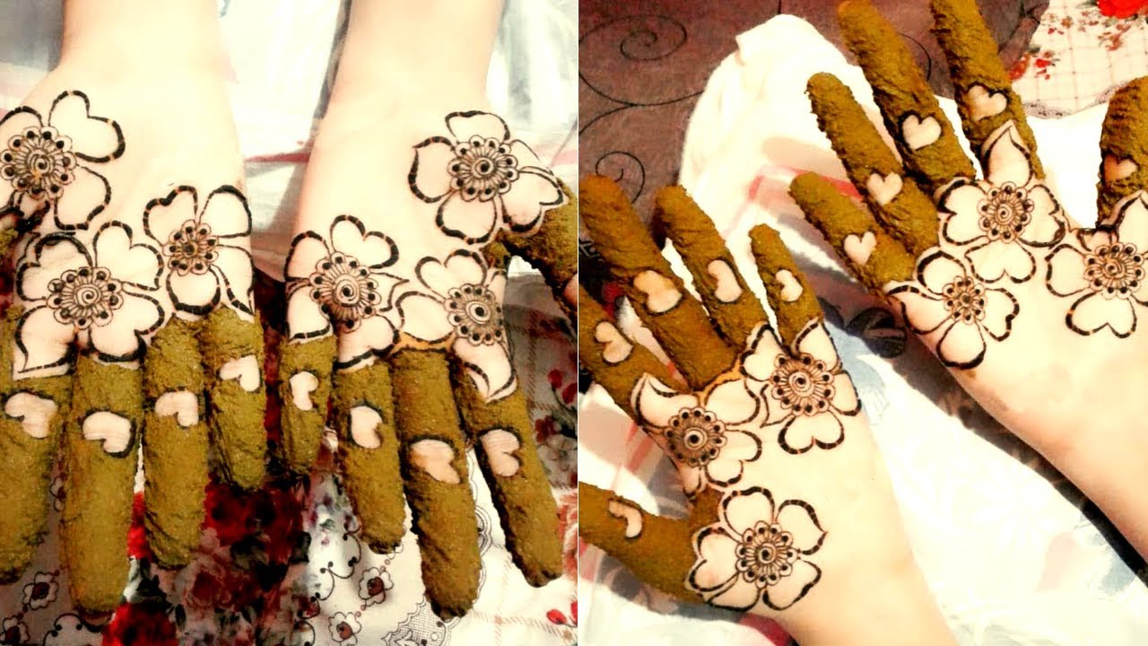indian mehndi design simple Beautiful Bharwa Mehndi Design|Latest Simple Bharwa Mehndi with Heart Finger Tip|Mehndi Design 2019|