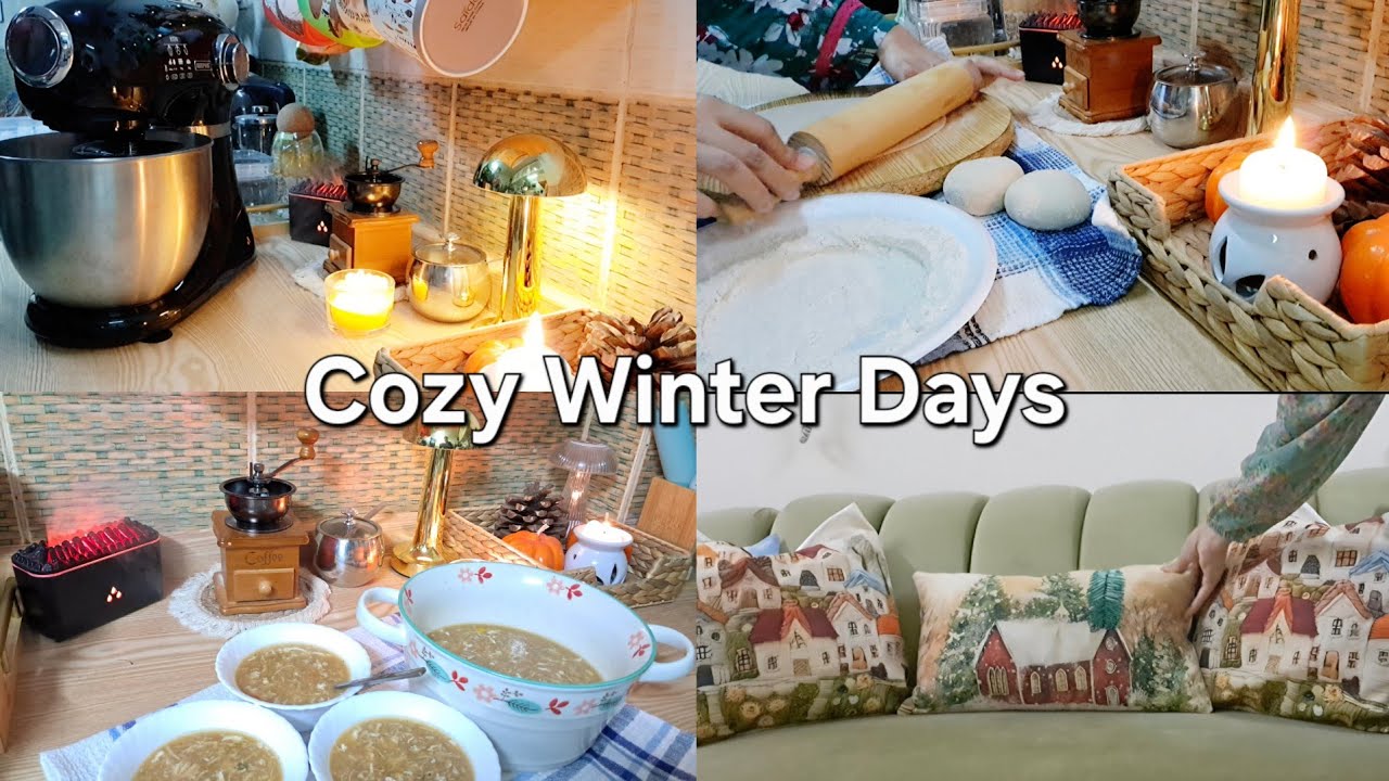 Slow Winter Vlog | Decorating My Living Room For Winter | Cozy Morning Routine, Cooking Warm Soup🍲