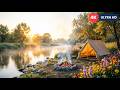 4K Fireplace 🔥 With Relaxing Nature Ambience : ASMR Crackling Fire Sound With Relaxing Lofi Music 💤