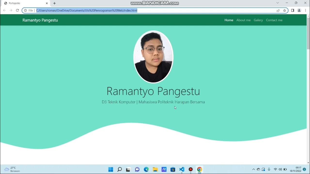Project UTS Pemrograman Web Membuat Portofolio menggunakan Html & CSS ...