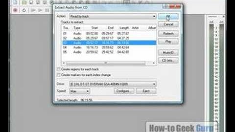 Sound Forge 9 Tutorial - How to extract CD track and save