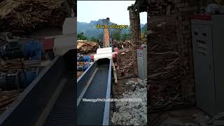 Drum Wood Chipper Machine with Conveyor | Automatic Wood Processing System Working #woodchipper