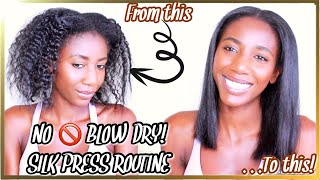 Silk Press Routine, No Blow Dry! Tymo Straightening Ring on Natural Hair | Simply Subrena