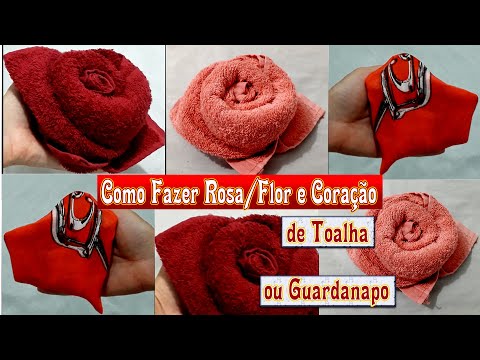 Como Fazer Rosa/Flor e Coração de Toalha ou Guardanapo ♡ Passo a Passo Homenagem do Dia das Mães🌺🌹😘😍