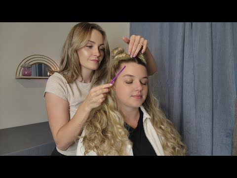 ASMR Perfectionist Twin Buns with Final Touches | Hair Fixing,Mini Combing,Teasing,Wax Application