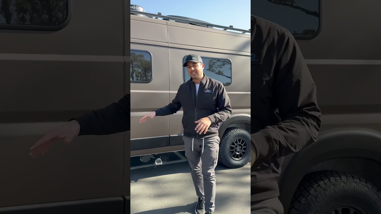 Ram Promaster Van lifted on Van Compass on set of Black Rhino style Havasu with tires Toyo 245/75/16