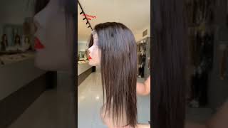 PARRUCCA CASTANO N4 LISCIO DI 16"40CM, CAPELLI 💯% VERI