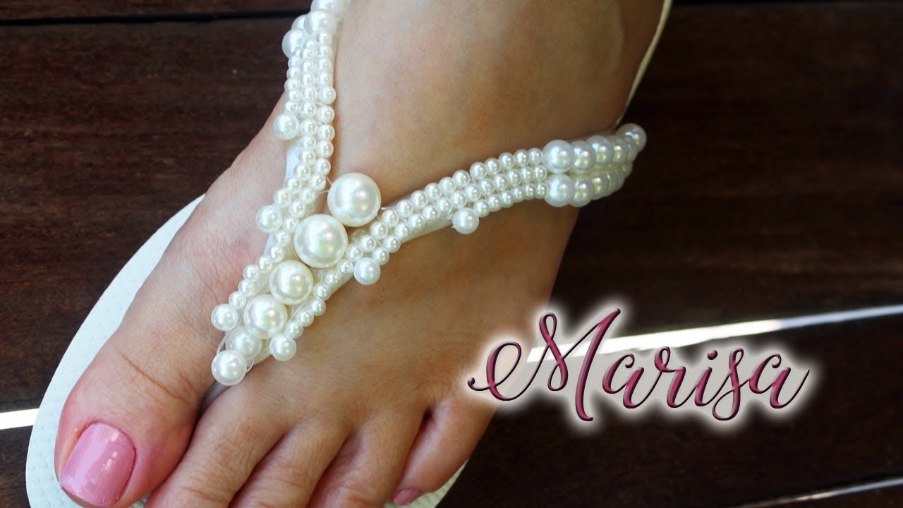 Chinelo decorado: Manta de pérolas para iniciantes (lucro certo💲💲💲)