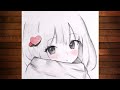 رسم فتاة أنمي لطيفة رسم بالقلم الرصاص رسم فتاة درس تعليمي لرسم اسكتش بالقلم الرصاص