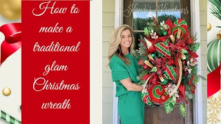 Traditional Christmas wreath with glam