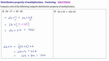 PS - Distributive property of multiplication - factoring