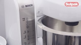 Кухонный комбайн Bosch MUM4880 Распаковка (Sulpak.kz) видео Кухонный комбайн Bosch MUM 48A1/48R1