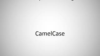 How To Say Camelcase In English?