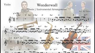 Wonderwall - Oasis | Sheet Music for Violin, Alto Sax & Trumpet