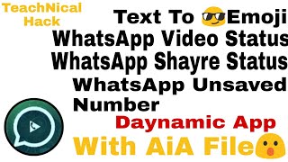WhatsApp Status APP WITH AIA FILE (EARN Unlimited ADMOB)  best aia file