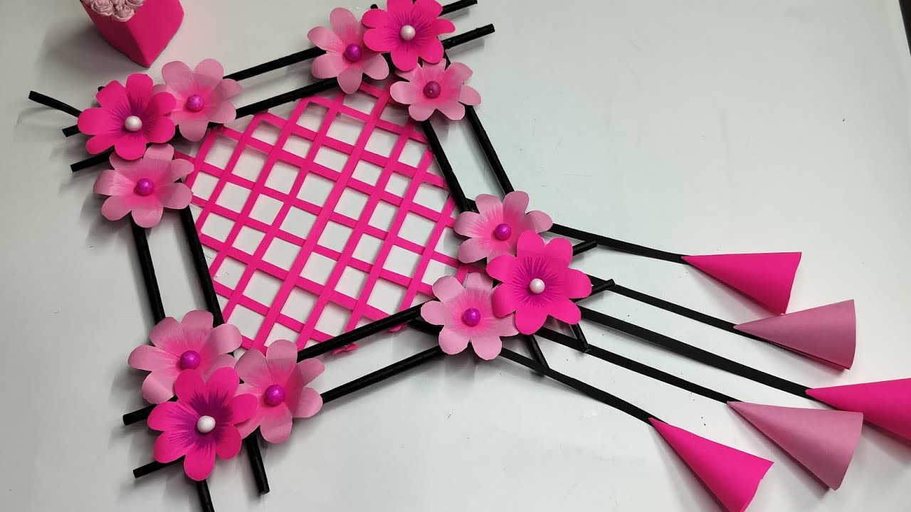DIY Pink Wallhanging for festival|Beautiful aesthetic Walldecor for Anniversary, Birthday decoration