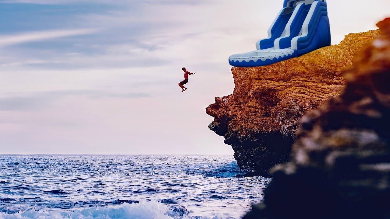 guy attempts crazy water slide.. - guy attempts crazy water slide..