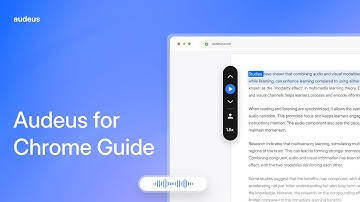 Text to Speech Chrome Extension Guide | How to Use Audeus for Chrome