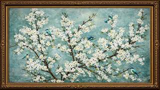 Spring Blossom Tree with Birds | Framed 4K TV Art Screensaver | Relaxing Nature Painting (4 Hours) screenshot 5