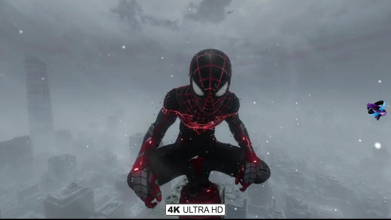 Epic Live Wallpaper HD - Miles Morales on a Snowy Day (Spider-Man)